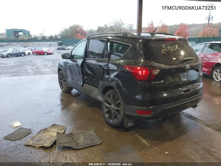 1FMCU9GD6KUA73251 2019 Ford Escape Se