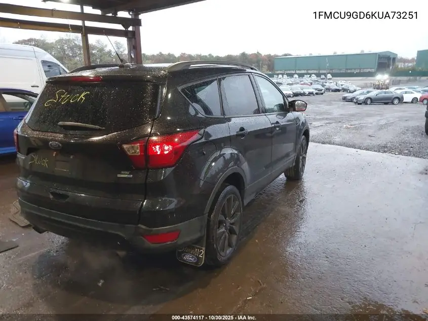 1FMCU9GD6KUA73251 2019 Ford Escape Se