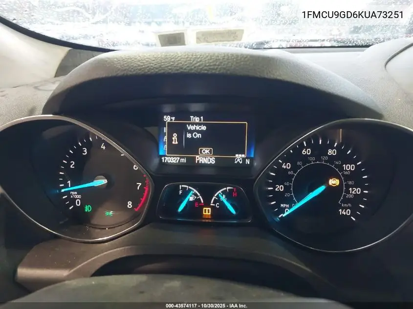 1FMCU9GD6KUA73251 2019 Ford Escape Se