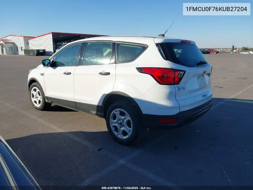 1FMCU0F76KUB27204 2019 Ford Escape S