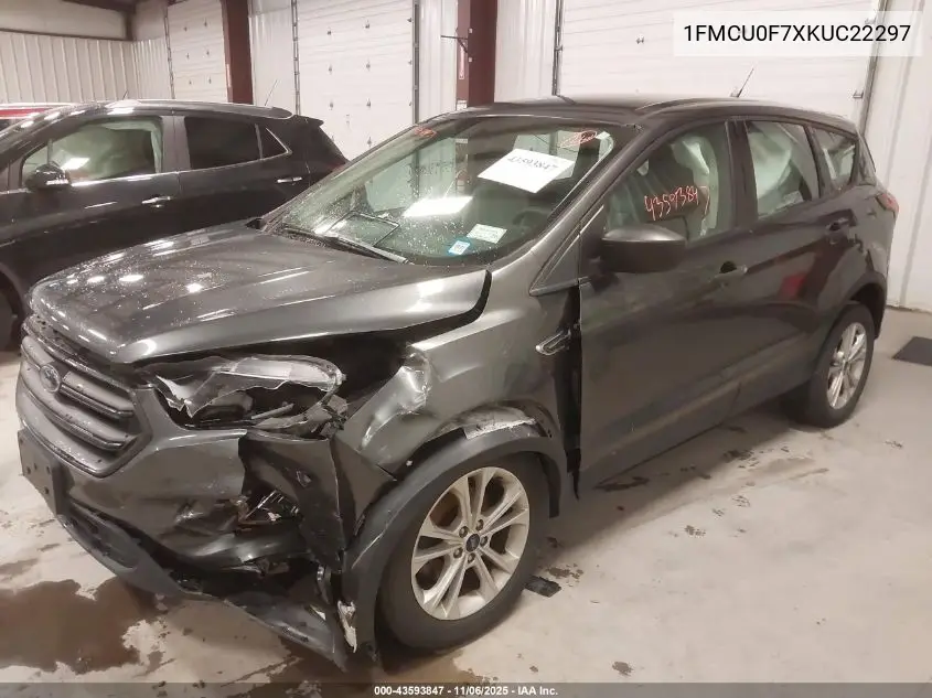 1FMCU0F7XKUC22297 2019 Ford Escape S