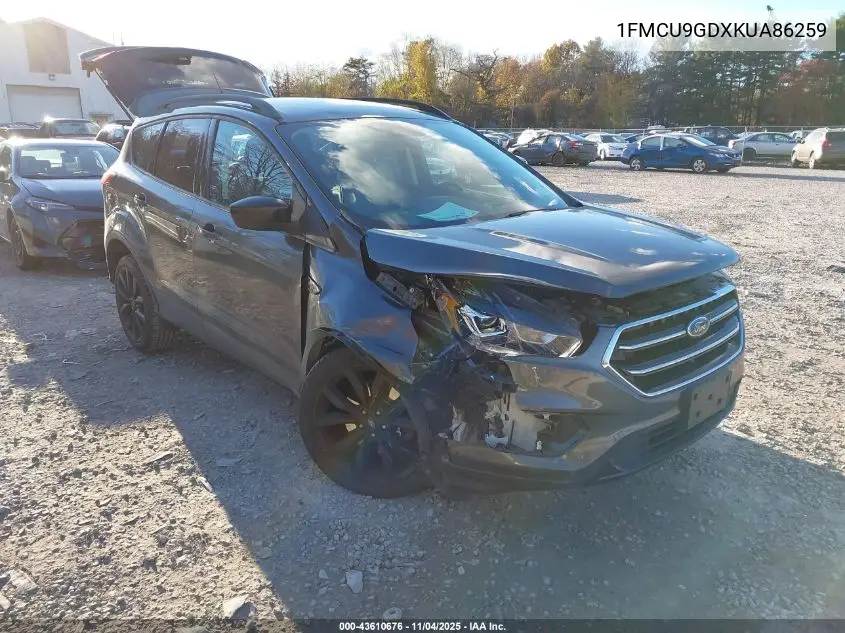 1FMCU9GDXKUA86259 2019 Ford Escape Se