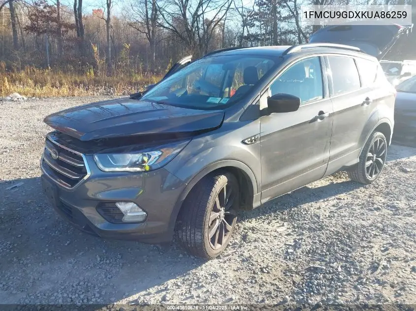 1FMCU9GDXKUA86259 2019 Ford Escape Se