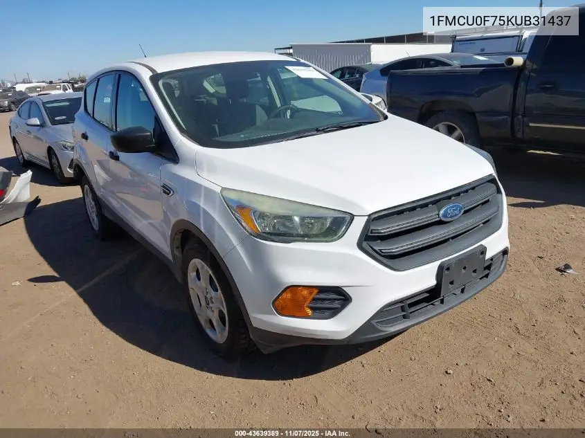 1FMCU0F75KUB31437 2019 Ford Escape S