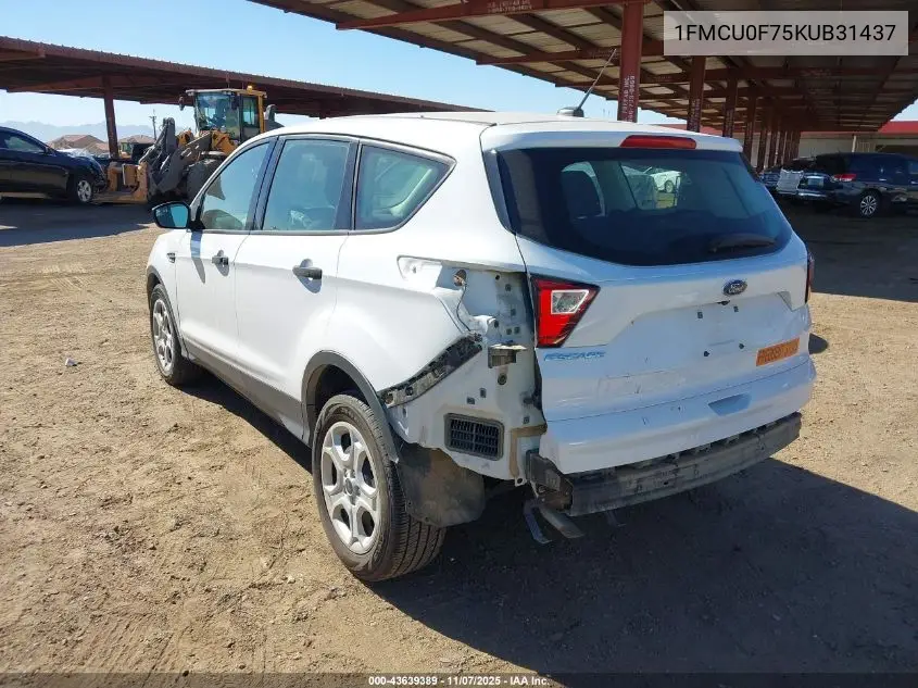 1FMCU0F75KUB31437 2019 Ford Escape S