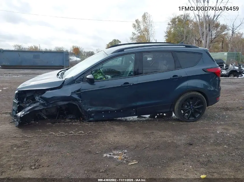 1FMCU0GD7KUA76459 2019 Ford Escape Se