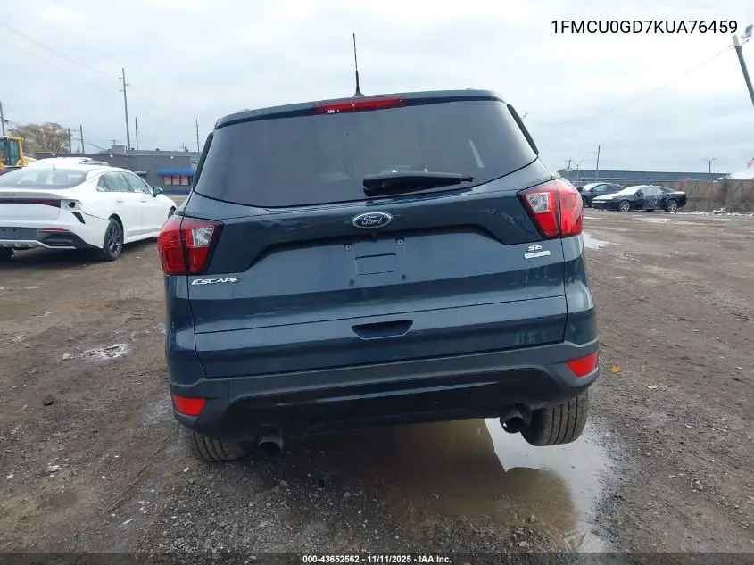 1FMCU0GD7KUA76459 2019 Ford Escape Se