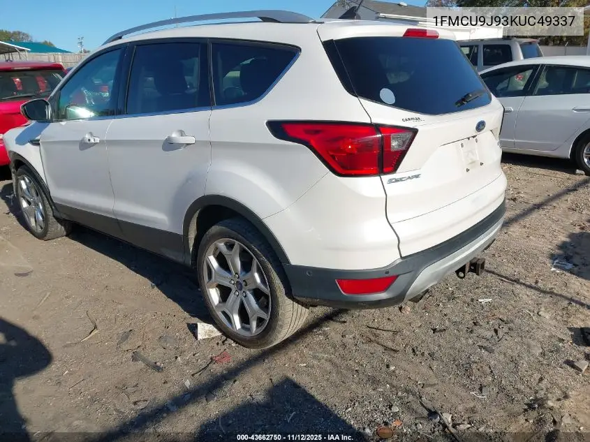 1FMCU9J93KUC49337 2019 Ford Escape Titanium