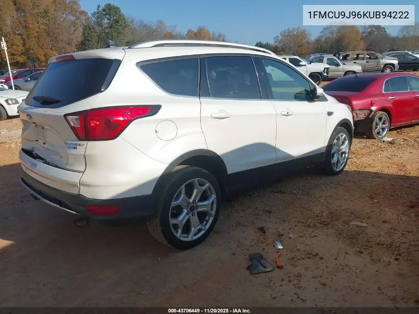 1FMCU9J96KUB94222 2019 Ford Escape Titanium
