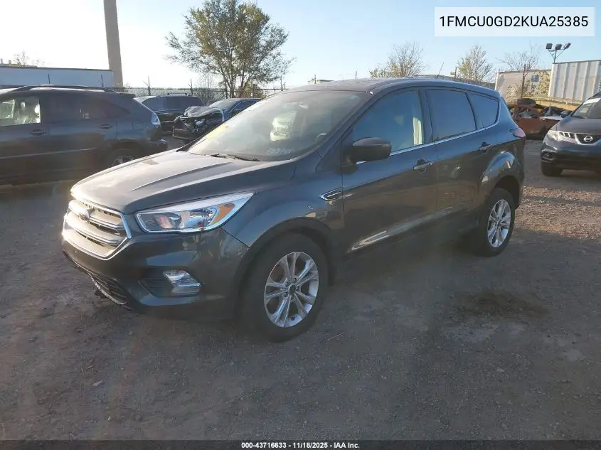 1FMCU0GD2KUA25385 2019 Ford Escape Se