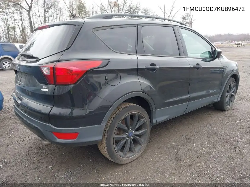 1FMCU0GD7KUB96472 2019 Ford Escape Se
