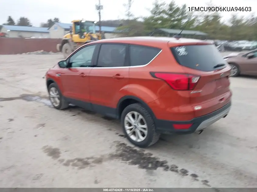 1FMCU9GD6KUA94603 2019 Ford Escape Se