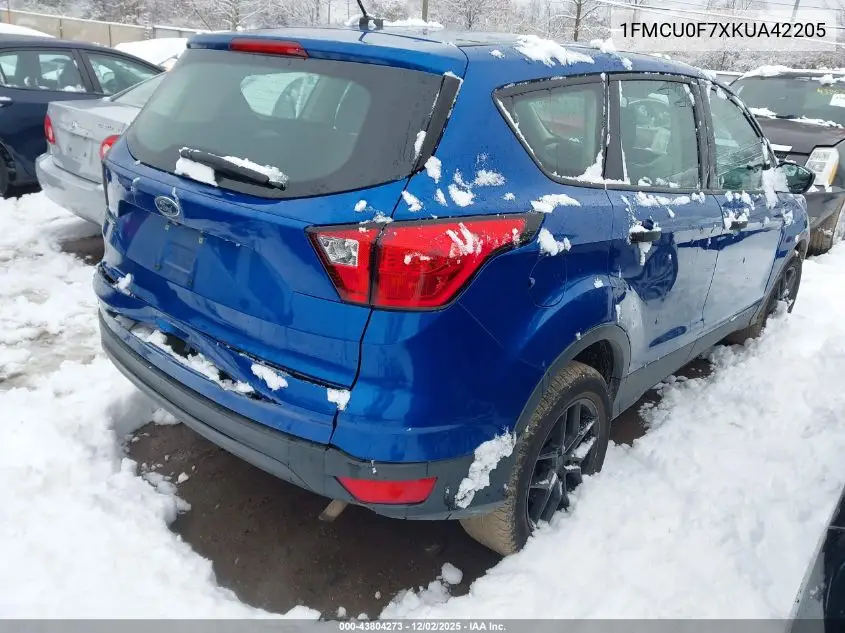 1FMCU0F7XKUA42205 2019 Ford Escape S
