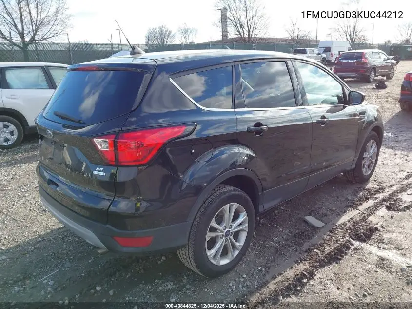 1FMCU0GD3KUC44212 2019 Ford Escape Se