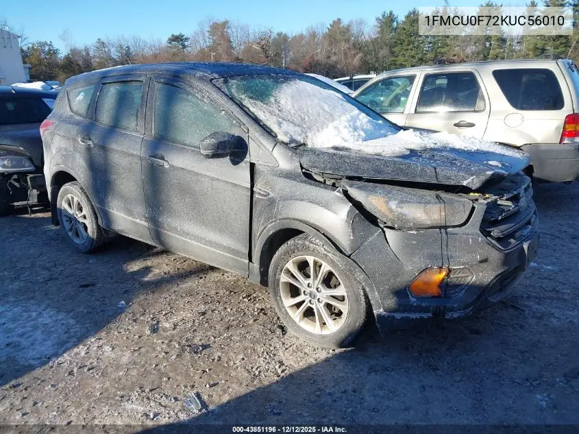 1FMCU0F72KUC56010 2019 Ford Escape S