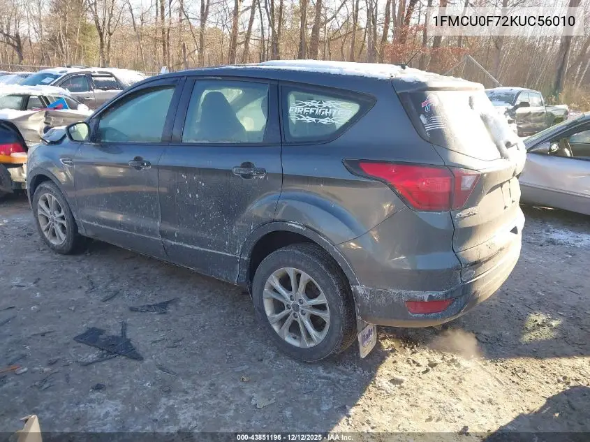 1FMCU0F72KUC56010 2019 Ford Escape S