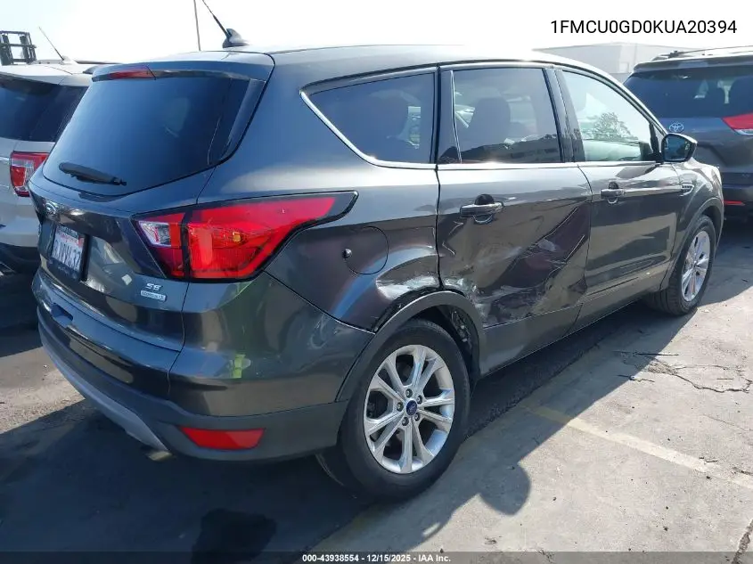 1FMCU0GD0KUA20394 2019 Ford Escape Se