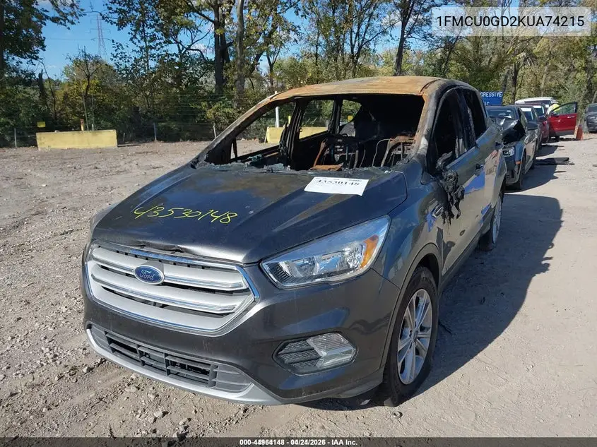 1FMCU0GD2KUA74215 2019 Ford Escape Se