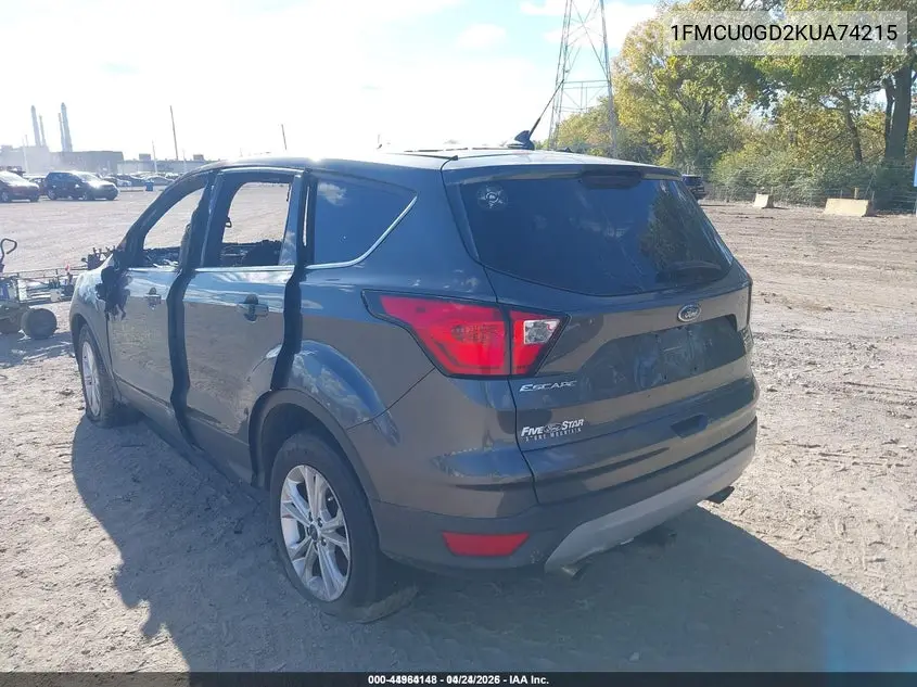1FMCU0GD2KUA74215 2019 Ford Escape Se