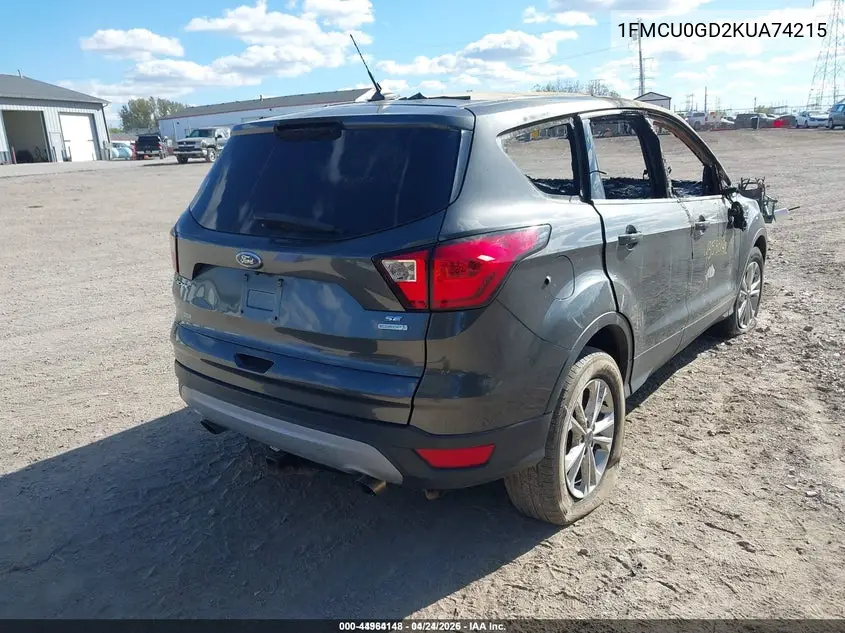 1FMCU0GD2KUA74215 2019 Ford Escape Se