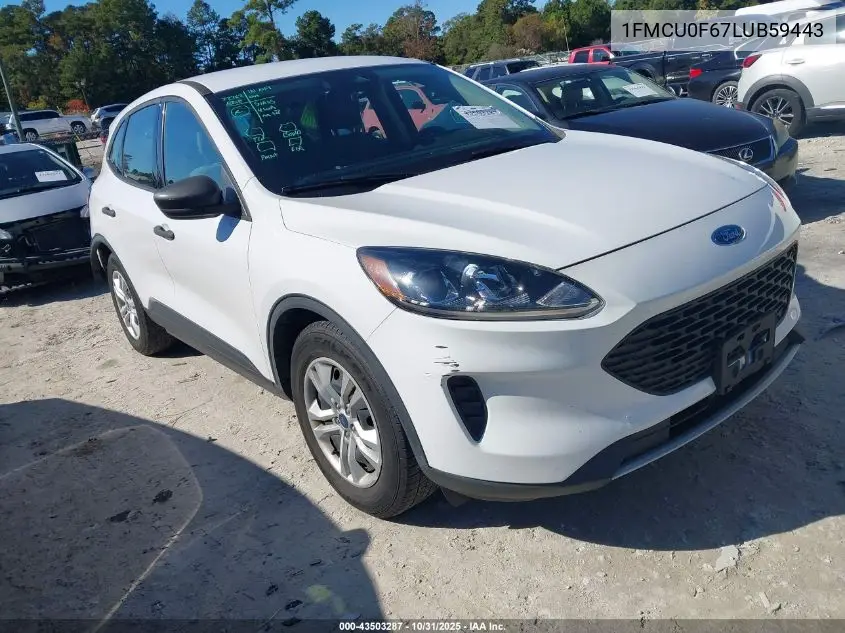 1FMCU0F67LUB59443 2020 Ford Escape S