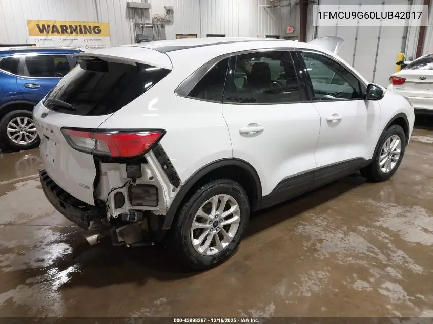 1FMCU9G60LUB42017 2020 Ford Escape Se