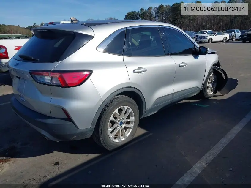 1FMCU0G62LUB43424 2020 Ford Escape Se