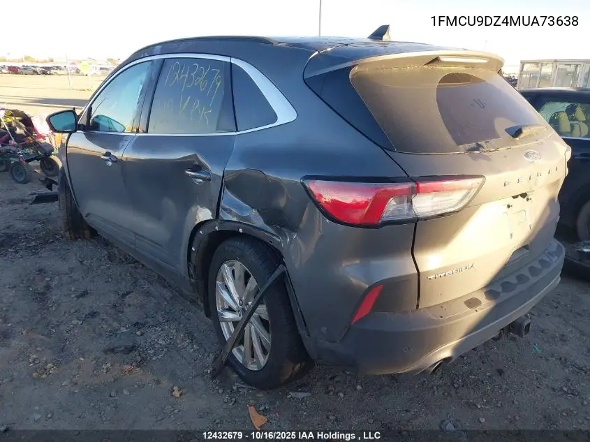 1FMCU9DZ4MUA73638 2021 Ford Escape Titanium