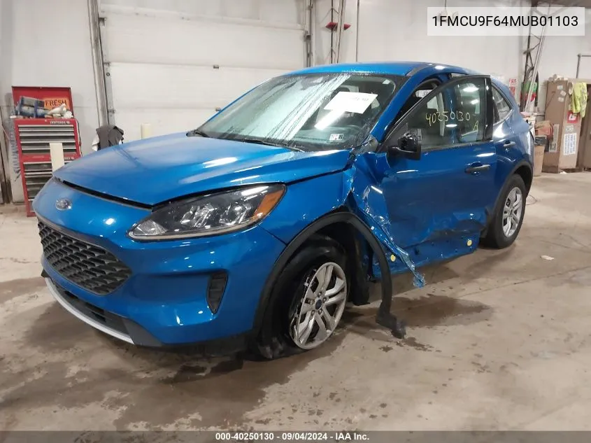 2021 Ford Escape S VIN: 1FMCU9F64MUB01103 Lot: 40250130