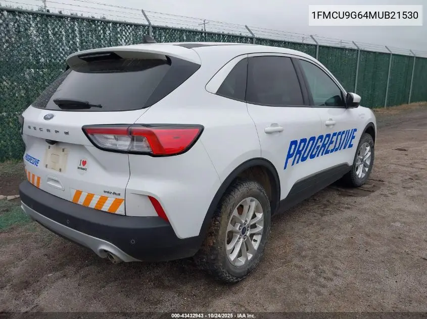 1FMCU9G64MUB21530 2021 Ford Escape Se