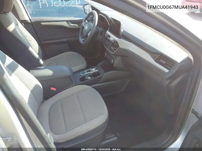 1FMCU0G67MUA41943 2021 Ford Escape Se