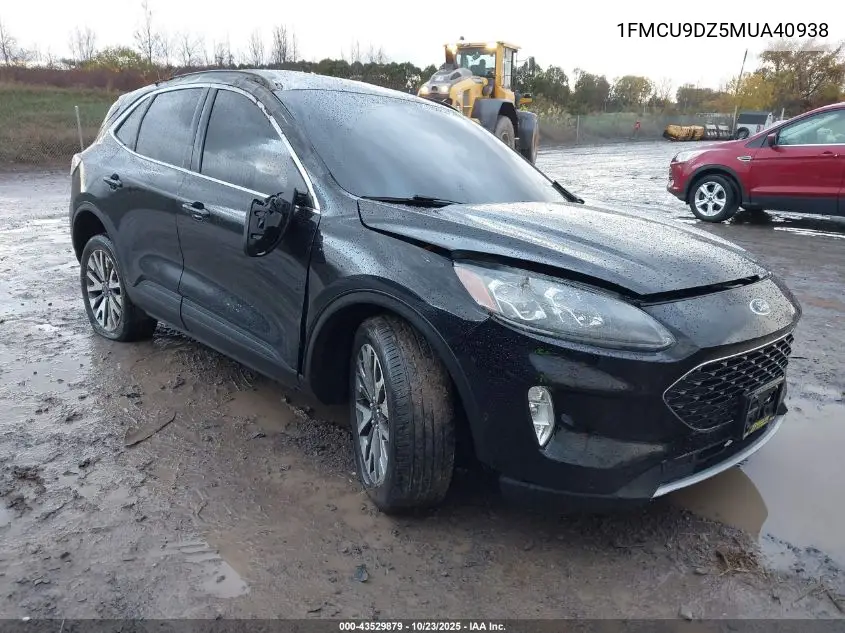 1FMCU9DZ5MUA40938 2021 Ford Escape Titanium Hybrid