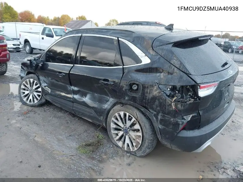 1FMCU9DZ5MUA40938 2021 Ford Escape Titanium Hybrid