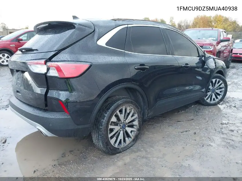 1FMCU9DZ5MUA40938 2021 Ford Escape Titanium Hybrid