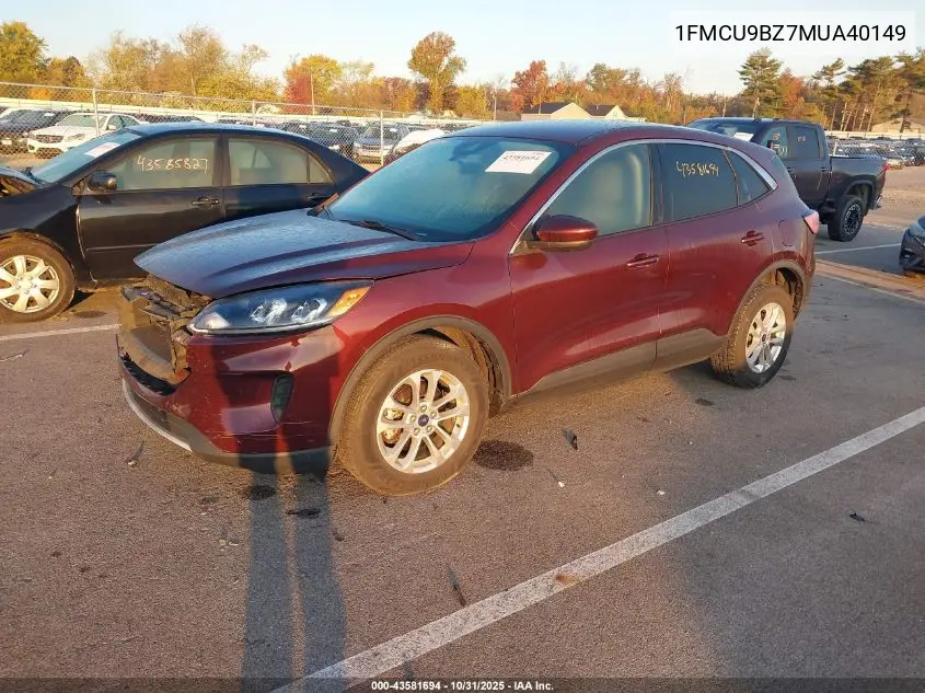 1FMCU9BZ7MUA40149 2021 Ford Escape Se Hybrid