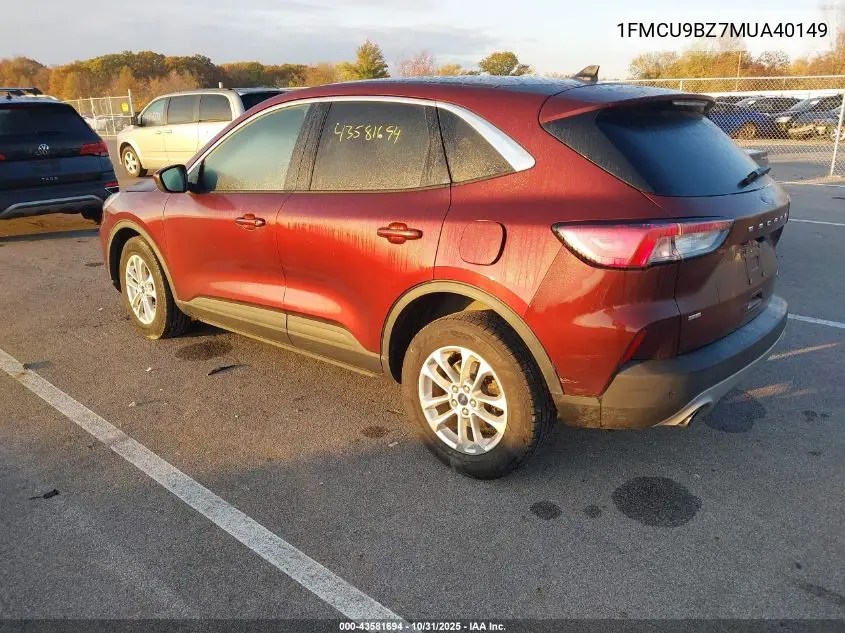1FMCU9BZ7MUA40149 2021 Ford Escape Se Hybrid