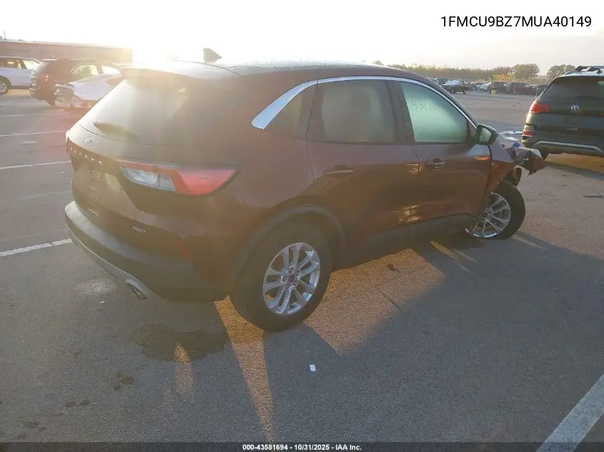 1FMCU9BZ7MUA40149 2021 Ford Escape Se Hybrid