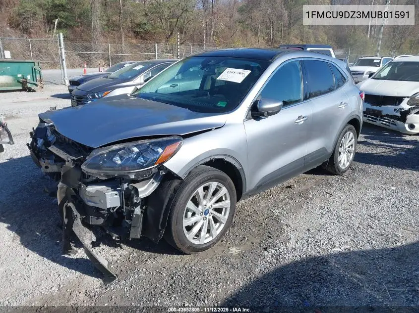 1FMCU9DZ3MUB01591 2021 Ford Escape Titanium Hybrid