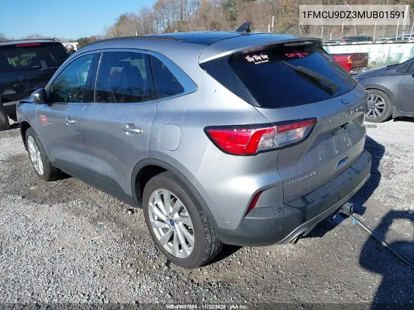 1FMCU9DZ3MUB01591 2021 Ford Escape Titanium Hybrid