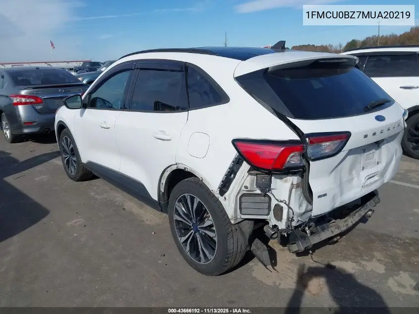 1FMCU0BZ7MUA20219 2021 Ford Escape Se Hybrid