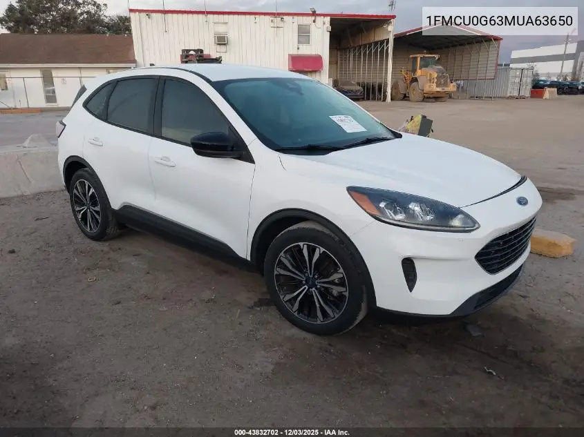 1FMCU0G63MUA63650 2021 Ford Escape Se