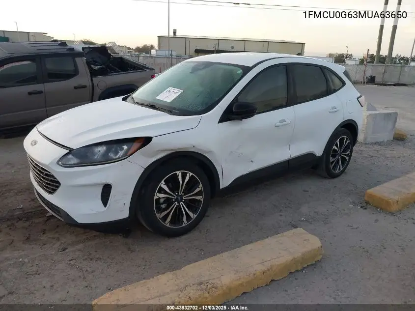 1FMCU0G63MUA63650 2021 Ford Escape Se