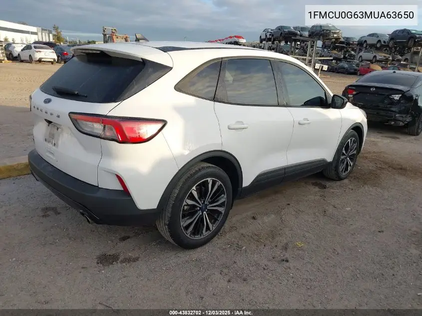 1FMCU0G63MUA63650 2021 Ford Escape Se