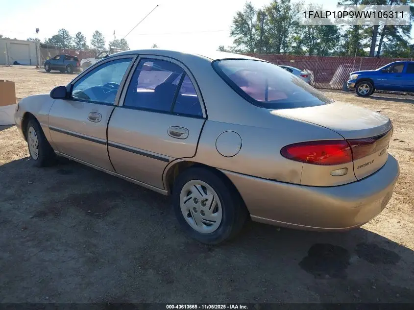 1FALP10P9WW106311 1998 Ford Escort Lx
