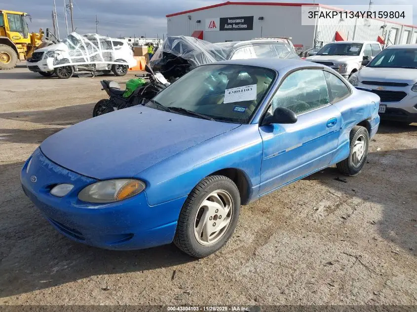 3FAKP1134YR159804 2000 Ford Escort Zx2
