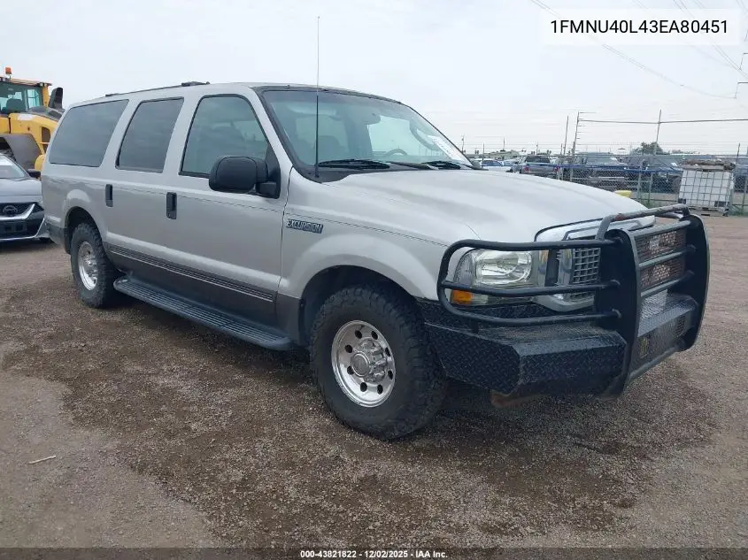 1FMNU40L43EA80451 2003 Ford Excursion Xlt