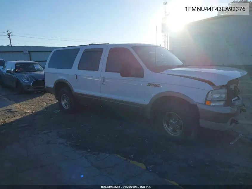 1FMNU44F43EA92376 2003 Ford Excursion Eddie Bauer