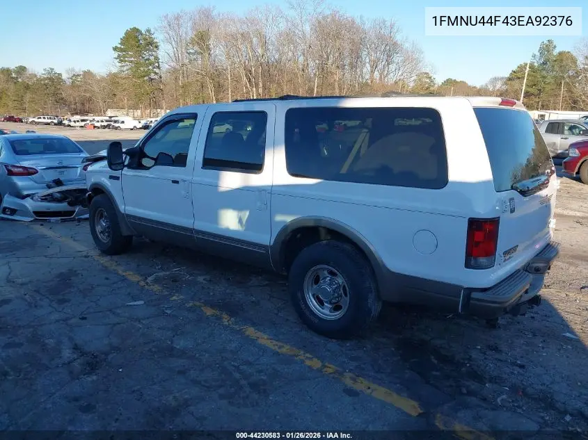 1FMNU44F43EA92376 2003 Ford Excursion Eddie Bauer