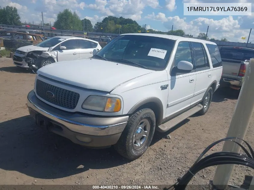 2000 Ford Expedition Eddie Bauer VIN: 1FMRU17L9YLA76369 Lot: 40430210