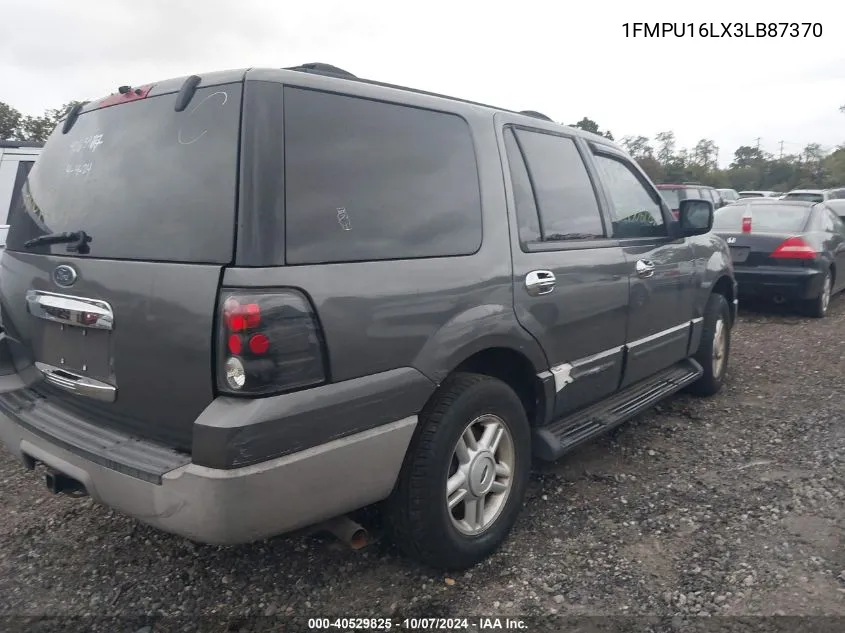 2003 Ford Expedition Xlt VIN: 1FMPU16LX3LB87370 Lot: 40529825